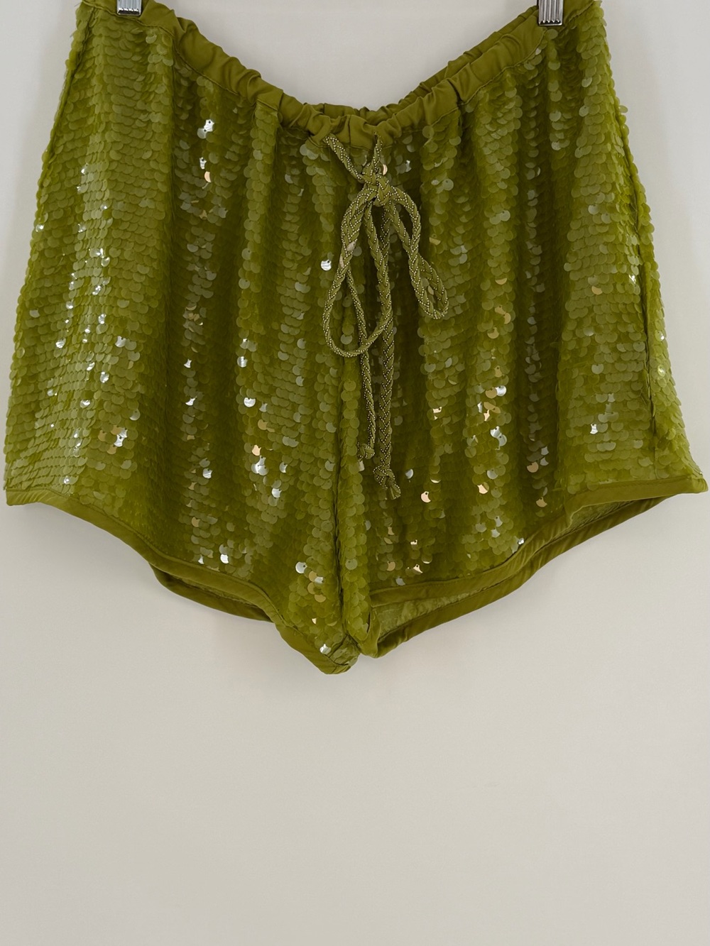 NWT Free People Wisteria Sequin Shorts Green Size Medium